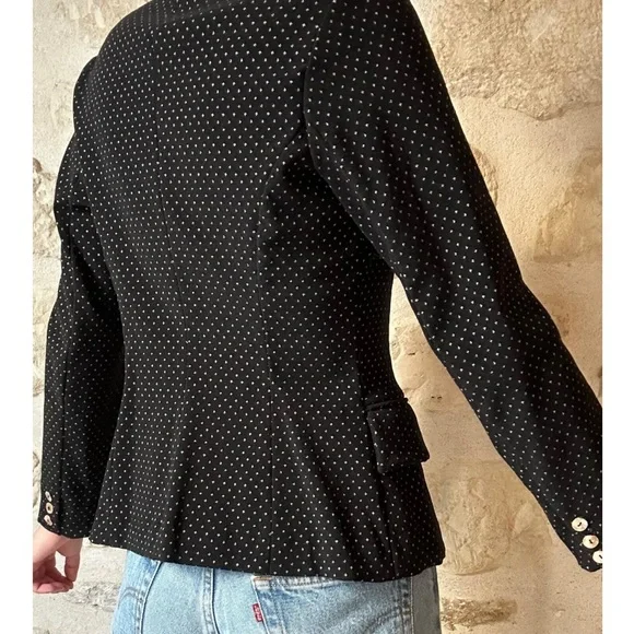 🇫🇷 Plein Sud Vintage 90’s Black and White Polka Dot Blazer - Picture 5 of 8